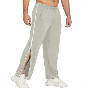 Custom OEM Men's Tear Away Basketball Pants 2 Side Zippers Snap Off Full Open Down Sweatpants Leg <b>Post</b> Surgery Pant with Pockets - Product Image 5