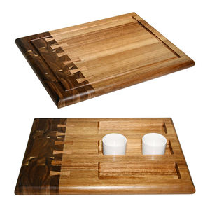 Ensemble de planche à découper de bloc de boucher en bois mélangé de noyer d'acacia de haute qualité nouveau design - Product Image 4