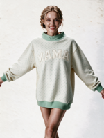 Sweat-shirt à col montant à pois pour femme, longueur allongée, avec logo brodé personnalisé, haut chemisier pour femme