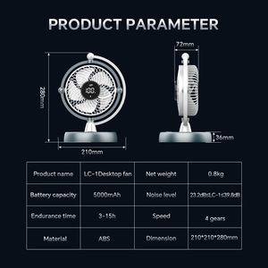 2025 Creative Space Planet USB Ventilateur de table rechargeable Ventilateur de bureau silencieux avec batterie pour le bureau à domicile Idée cadeau tendance - Product Image 5