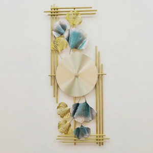 Contemporary Metal <b>Wall</b> Clock With Floral Design Analog Quartz Silent Hanging Clock For <b>Dining</b> Room Decor - Product Image 2