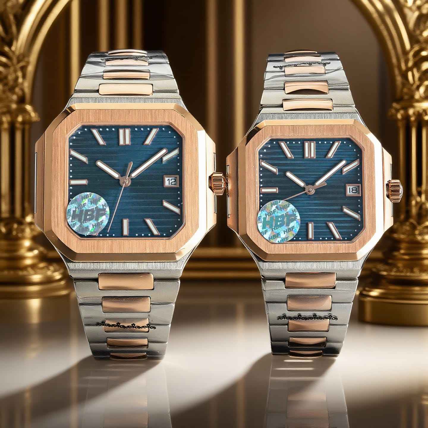 Two Tone Case Blue Dial