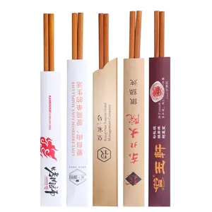 Baguettes de sushi personnalisées avec logo de marque, manches pour baguettes jetables, vente en gros