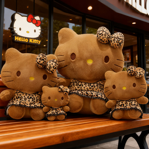 Popular Leopard Print <strong>Hello</strong> <strong>Kitty</strong> Plush <strong>Toy</strong> for Girls, Cute KT Doll Gift for Cats, Super Cute Doll for Girlfriends - Product Image 3