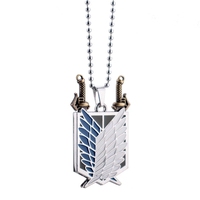 Bijoux de cosplay d'anime, porte-clés Ailes de la Liberté avec pendentif en métal à double lame, porte-clés, accessoires de cosplay