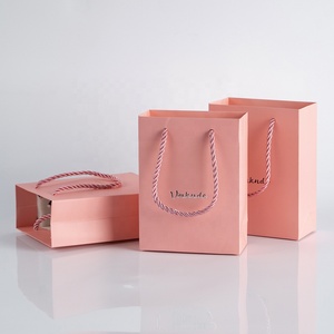 Bolsas de Papel Kraft Resistentes y Reciclables de Lujo, Color Rosa, 12x5.7x1.6cm, para Boutique, Negocios, Manualidades, Regalos, Cumpleaños - Product Image 1