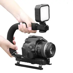 单手柄DV C型智能手机相机手柄稳定器安装u型闪光支架