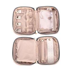 Estuche de Viaje para Joyas de Terciopelo, Simple y Portátil, Material Tipo Piel de Durazno, para Anillos, Collares y Pendientes - Product Image 2