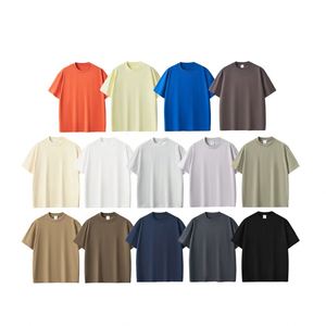 Wholesale Luxury Unisex 300GSM Boxy Heavyweight Men's 100% Cotton Sleeve T-Shirt Breathable Oversized Casual T Shirt for Men - Product Image 4