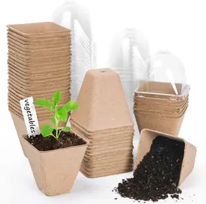 Flower Herb Succulent Seedlings Organic Eco-Friendly Nursery Plant Germination Degradable Drainage Hole Peat Pots Kit
