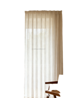Rideaux en tulle brûlé personnalisables de style européen-américain de luxe Innermor, 100% polyester, translucides, motif géométrique blanc