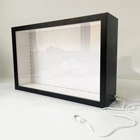 Cadre photo personnalisé tout noir blanc en bois Mdf 9cm de profondeur 25*40 cm cadre photo art mural avec ceinture lumineuse USB