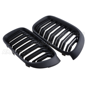 1 Par de Rejillas Delanteras Dobles de 2 Listones para Parachoques de Coche, Negro Brillante/Mate, para BMW X3 X4 F25 F26 2014 2015 2016 2017, Estilo de Coche - Product Image 2