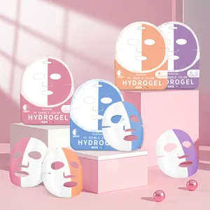 한국어 다채로운 하이드로 젤리 시트 페이셜 마스크 보습 레인보우 멀티 컬러 콜라겐 페이스 마스크 하이드로겔 마스크