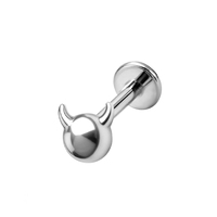 Clou coquille en alliage de titane F136 style gothique motif araignée, petit motif monstre, croix, cercueil, pour os de l'oreille, lèvre, accessoire de piercing