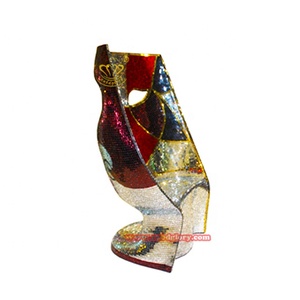 Commercio all'ingrosso interno grottesco Design arte scultura in fibra di vetro mosaico viso sedia in resina artigianato per la decorazione di forma sedie - Product Image 6