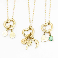 LUCKYJIU Collier personnalisé étanche en acier inoxydable plaqué or 18 carats avec fermoir cœur à pression pour la création de breloques DIY