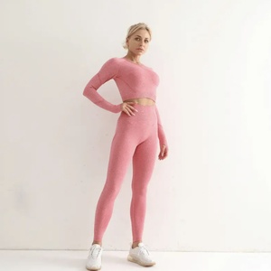 Conjunto Deportivo de Yoga para Mujer, Tallas Grandes, Alta Elasticidad, Personalizado, 2 Piezas, Sin Mangas, Ajustado, Sexy, Sin Costuras, Transpirable, de Secado Rápido, Spandex/Nailon - Product Image 6