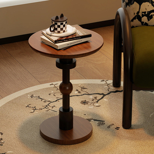 NKAHS Mid-century Solid Wood Round Side <b>Table</b> Retro <b>Small</b> <b>Coffee</b> <b>Table</b> Leisure Corner <b>Table</b> for Balcony Bedside Home Storage - Product Image 2