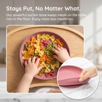 Assiette à ventouse 100 % silicone pour bébé et tout-petit, vaisselle pour l'alimentation des bébés