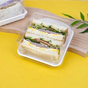 Boîte d'emballage pour sandwichs, boîte jetable transparente pour pains <span class=keywords><strong>de</strong></span> <span class=keywords><strong>viande</strong></span>, pains grillés, pains roulés, boîte d'emballage pour pâtisseries et desserts - Product Image 4