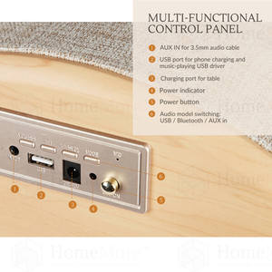 HOMEMORE-Mesa inteligente de madera sólida, <span class=keywords><strong>mueble</strong></span> moderno nórdico, mesa de centro de madera, altavoz con carga inalámbrica - Product Image 5