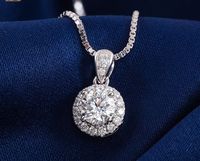 Mossanite kolye özel kolye 18k katı altın yuvarlak kesim DEF renk vvs netlik moissanite elmas saf altın takı