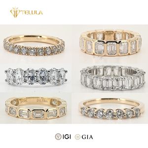 Обручальное кольцо Eternity, 1CT VVS IGI Certificate D E Color, женское золотое кольцо с синтетическим бриллиантом - Product Image 5