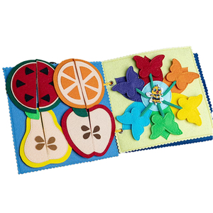 Livre d'activités Montessori <span class=keywords><strong>pour</strong></span> tout-petits, enfants, compétences de base, activités en <span class=keywords><strong>feutre</strong></span>, apprentissage sensoriel, cadeaux, jouets éducatifs <span class=keywords><strong>pour</strong></span> l'autisme, colorés - Product Image 5