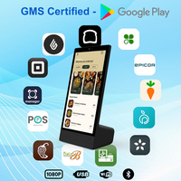 Écran de menu numérique de 15,6 pouces, kiosque de bureau, écran tactile, Android 14, 4+64 Go avec batterie, panneaux de menu numériques pour restaurant