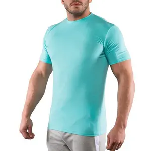 Ky Tùy Chỉnh 300 GSM Cotton Áo Thun Đồng Bằng Crew Neck Áo Thun Tập Thể Dục & Cơ Thể Xây Dựng Phòng Tập Thể Dục Áo Thun