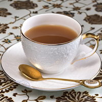Service à café en céramique de luxe de style européen tasses en porcelaine d'os de style nordique soucoupes design élégant et simple décoration de la maison thé de l'après-midi