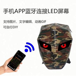 Night Shadow Knight Motorcycle New LED <b>Backpack</b> USB Fashion Waterproof Large Capacity Luminous Writings <b>Wheel</b> Eye Riding Full - Product Image 6