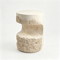 Table d'appoint ronde décorative moderne MGO de 20,25 pouces, avec texture similaire au marbre, adaptée aux balcons de jardin