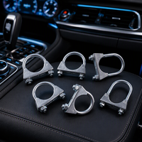 Collier de serrage en U pour tuyau d'échappement flexible auto, en acier inoxydable 201 et acier galvanisé, pour bande étroite, de 1,5 à 12 pouces, pour système de silencieux