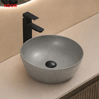 Lavabo en céramique émaillée Kidoir, finition texturée multicolore, ovale, rond, rectangulaire, à poser sur comptoir, vente en gros OEM