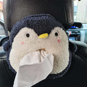 Scatola di peluche giocattolo cartone animato scatola di fazzoletti di peluche creativa graziosa auto appesa bracciolo per auto sedile posteriore del fazzoletto - Product Image 3