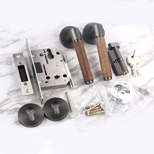 Stabile passaggio interno camera da letto manichino porta maniglia legno noce lega di alluminio serratura maniglia - Product Image 5