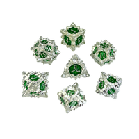 Lot de dés métalliques écologiques à angle droit, 7 pièces, pour D&D et jeux de rôle polyédriques (D20/D12/D10/D8/D6/D4/D2) – Vente en gros usine
