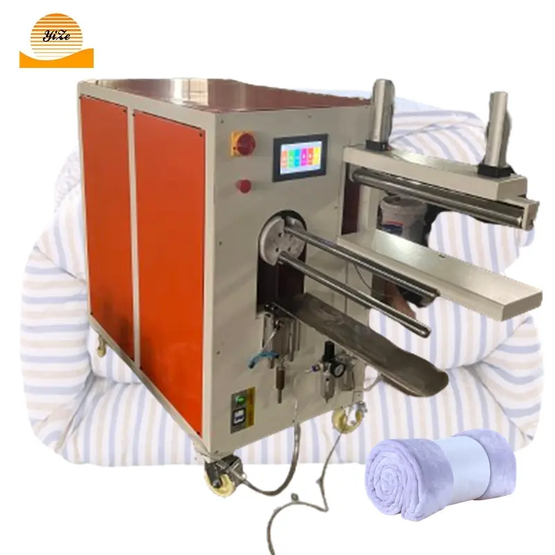 Máquina De Enrolamento De Colcha Travesseiro Automático E Rolo De Colcha Imprensa Máquina De Embalagem De Toalhas Almofadas Quilt Rolling Máquina De Embalagem