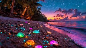 Impresiones de Arte Abstracto Art Déco Costero, Lienzo con Piedras de Playa Multicolores, Decoraciones Cuadradas para Pared, Interiores Modernos, Arte para Colgar de B&C - Product Image 5