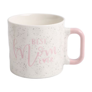 Tazas de café en relieve con pantalla de seda para mamás, productos en relieve, moteado de cerámica, clásico, con mango cuadrado - Product Image 3