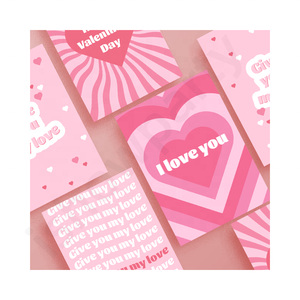 2023 Custom Factory Großhandel 4 Optionen Papier Pink Girl Valentines Gruß Geschenk karte - Product Image 1
