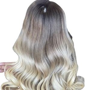 Timide Femmes Perruques 100% Cheveux Humains Avant de Lacet Perruque Transparent Dentelle Corps Vague 16 pouces 180% Densité pour les Femmes Blanches - Product Image 1