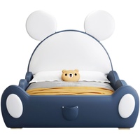 Ensemble de lit king-size en tissu bleu moderne, cadre rembourré, meubles design pour la maison et l'hôtel, vente en gros, vente chaude