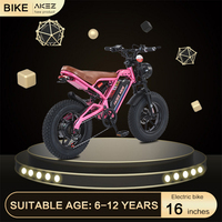 Vélo électrique pour enfants AKEZ 16 pouces, moteur 36V 350W, batterie 15Ah, sûr, amusant, durable, pneus larges, vélo électrique pour enfants