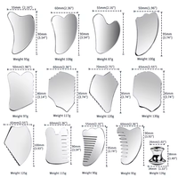 Planche de massage Gua Sha en acier inoxydable 304 à bords dentelés pour le visage et le corps, drainage lymphatique, massage des points de pression, soins de la peau