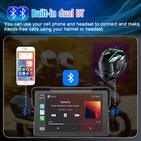 Grabadora de Doble Cámara para Motocicleta con Pantalla de 7 Pulgadas, CarPlay y Android Auto Inalámbricos, Bluetooth Integrado, Navegación GPS y Grabación en Bucle