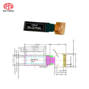 0.54inch PMOLED Độ phân giải <span class=keywords><strong>OLED</strong></span> hiển thị <span class=keywords><strong>96x32</strong></span> Dot ma trận màn hình với 14pin IIC giao diện Vòng đeo tay điều khiển - Product Image 4