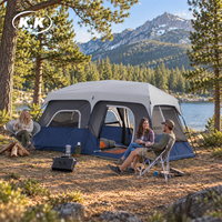 Tente familiale instantanée résistante aux intempéries Kawagebo Kamp (KK) pour 9 personnes, coupe-vent et portable, idéale pour le camping et la randonnée en plein air